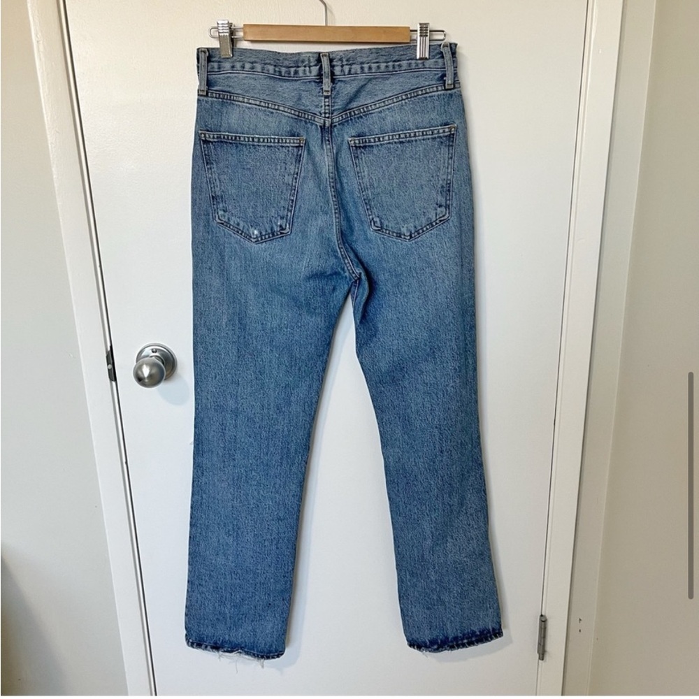 Agolde Lana Distressed Straight-Leg Jeans Backdrop Blue size 28 - Picture 7 of 16